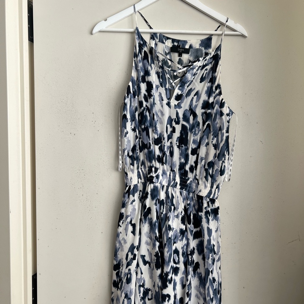 Saba Silk Blue Print Dress